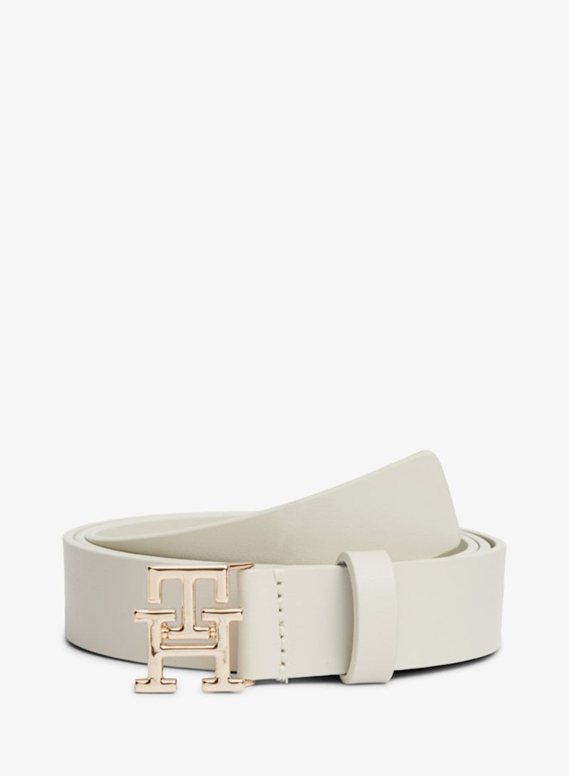 TOMMY HILFIGER TH Monogram Plaque Buckle Leather Belt - Image 1